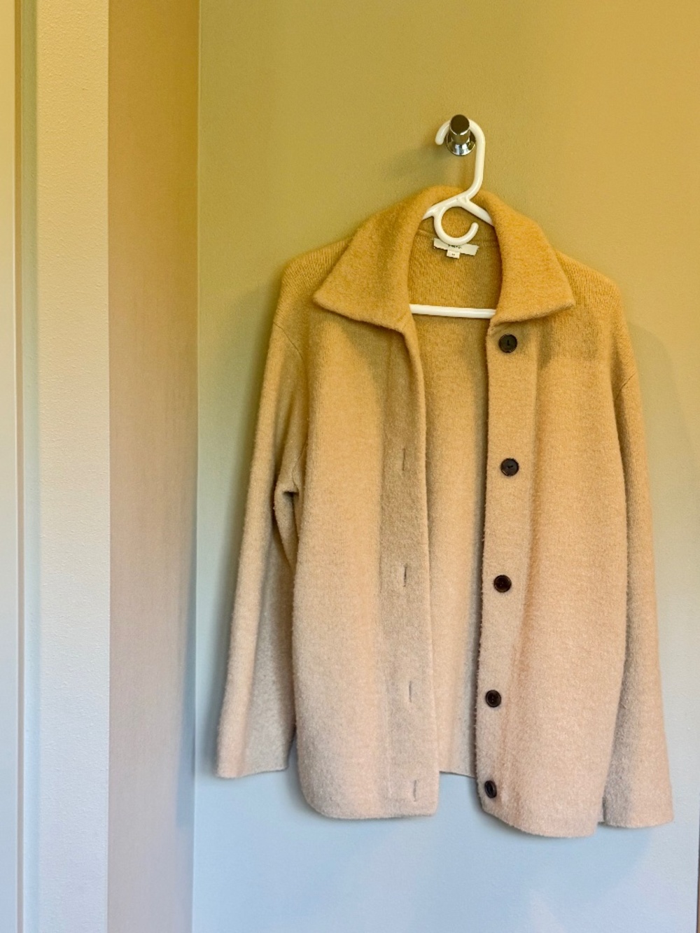 Vince Wool Alpaca Boucle Coat Camel Size S Oversized